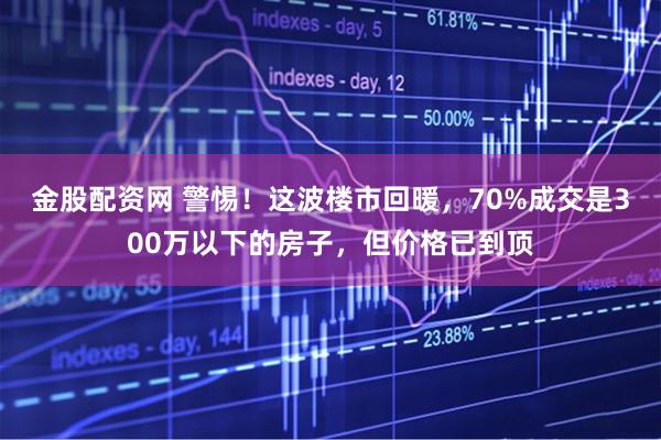 金股配资网 警惕！这波楼市回暖，70%成交是300万以下的房子，但价格已到顶